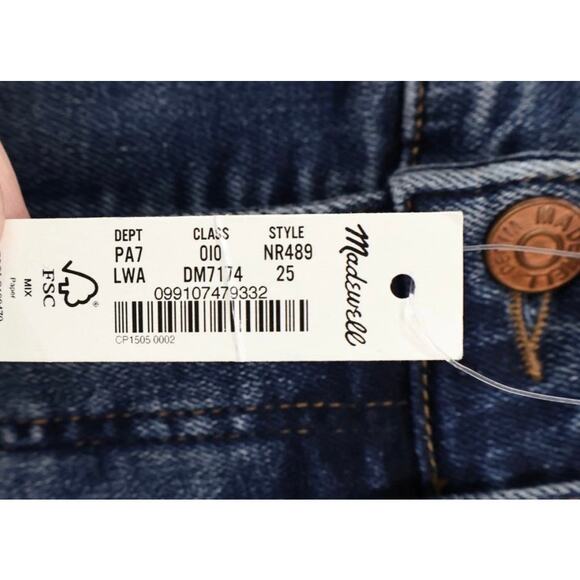 Madewell Kick Out Crop Jeans Lenoir Wash Size 25 Mid Rise Stretch NWT - Picture 7 of 12